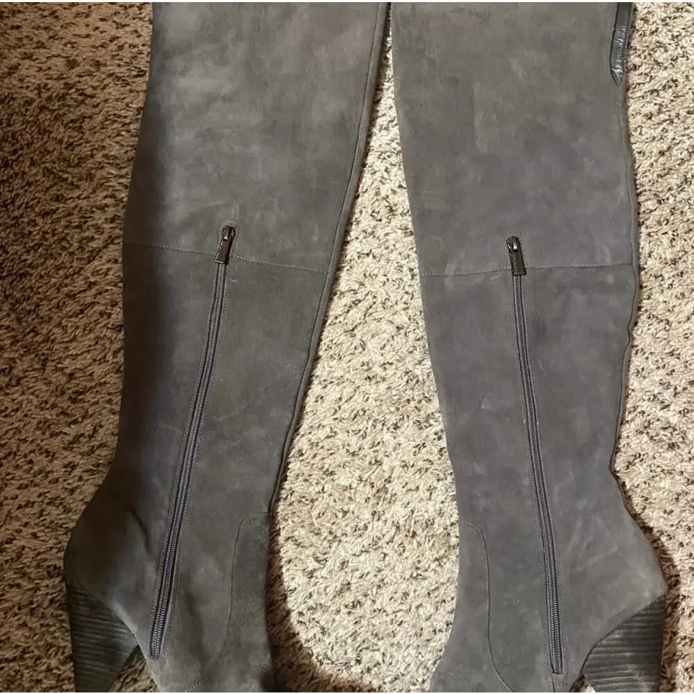Vince Camuto Tall Over-the-Knee Suede Boots in Gray Size 11